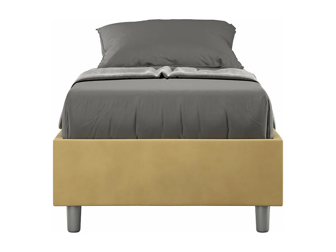 Lit Coffre 90x190 Microfibre Jaune — vue 3