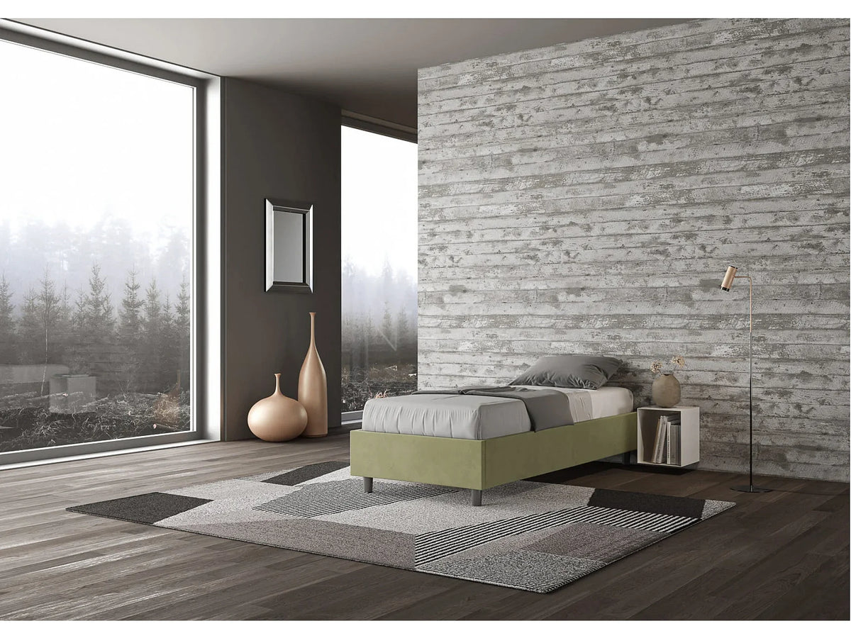 Lit Coffre 90x190 Microfibre Vert — vue 5