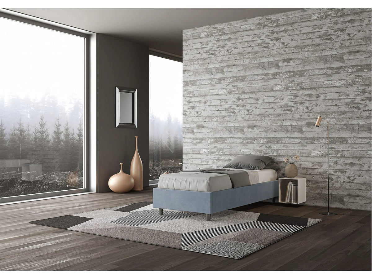 Lit Coffre 90x190 Microfibre Bleu ciel — vue 6