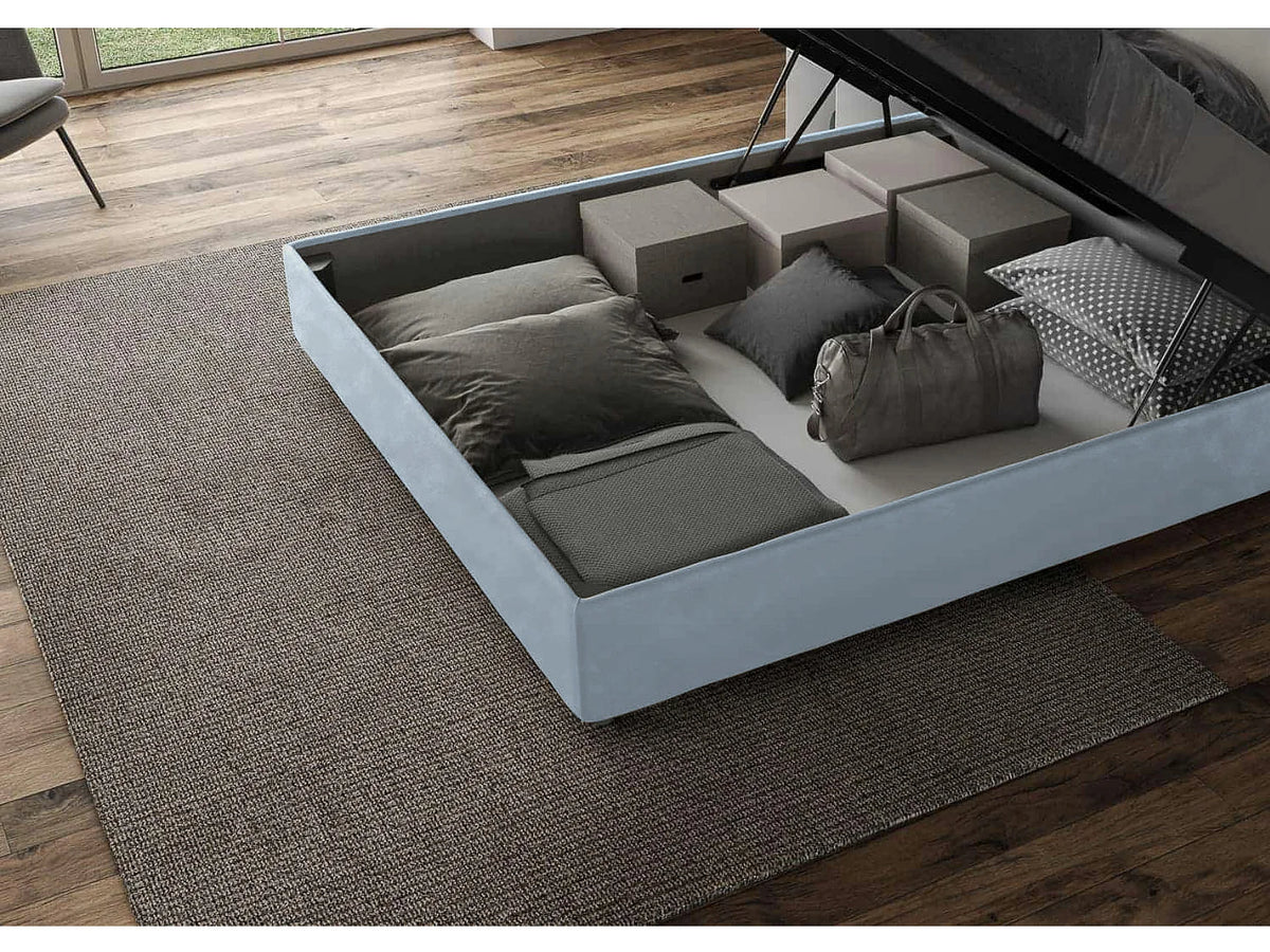 Lit Coffre 90x190 Microfibre Bleu ciel — vue 5