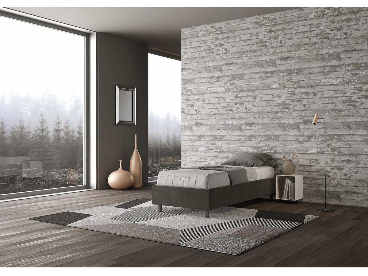 Lit Coffre 90x190 Microfibre Gris anthracite