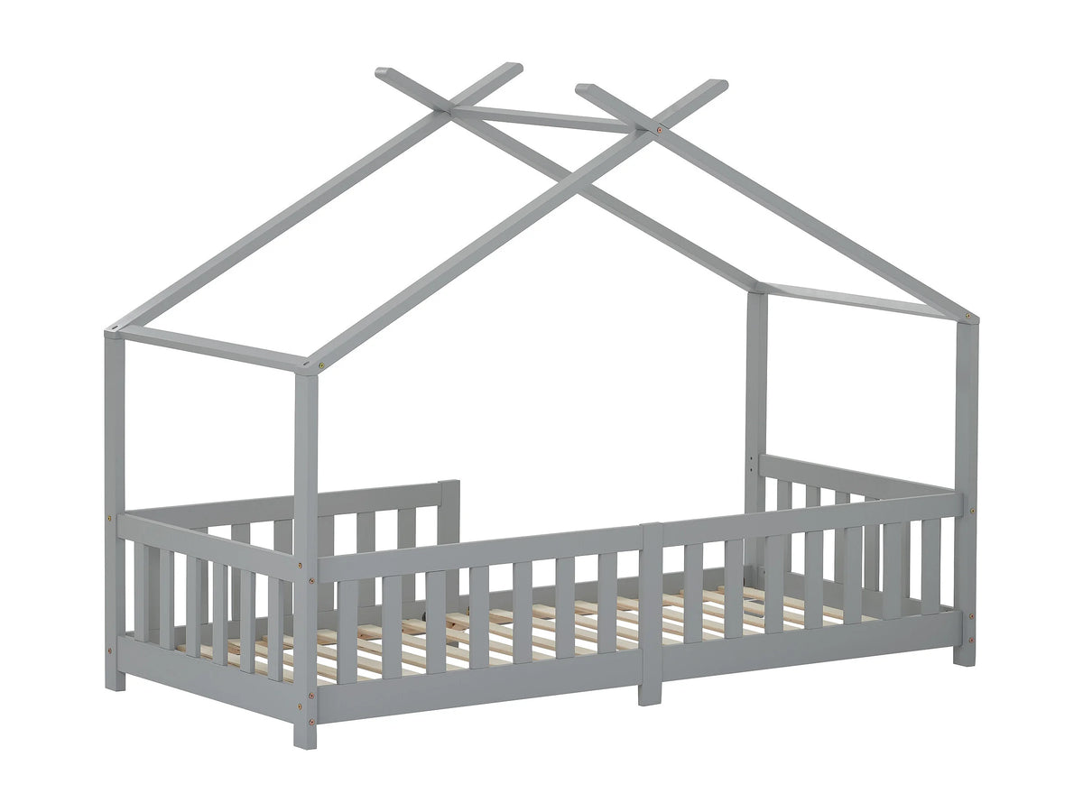 Lit Coffre 200x200 Bois Gris — vue 4