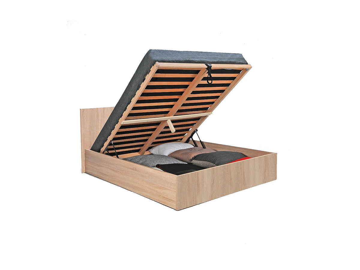 Lit Coffre 160x200 Bois Naturel clair - ELPHEGE — vue 8