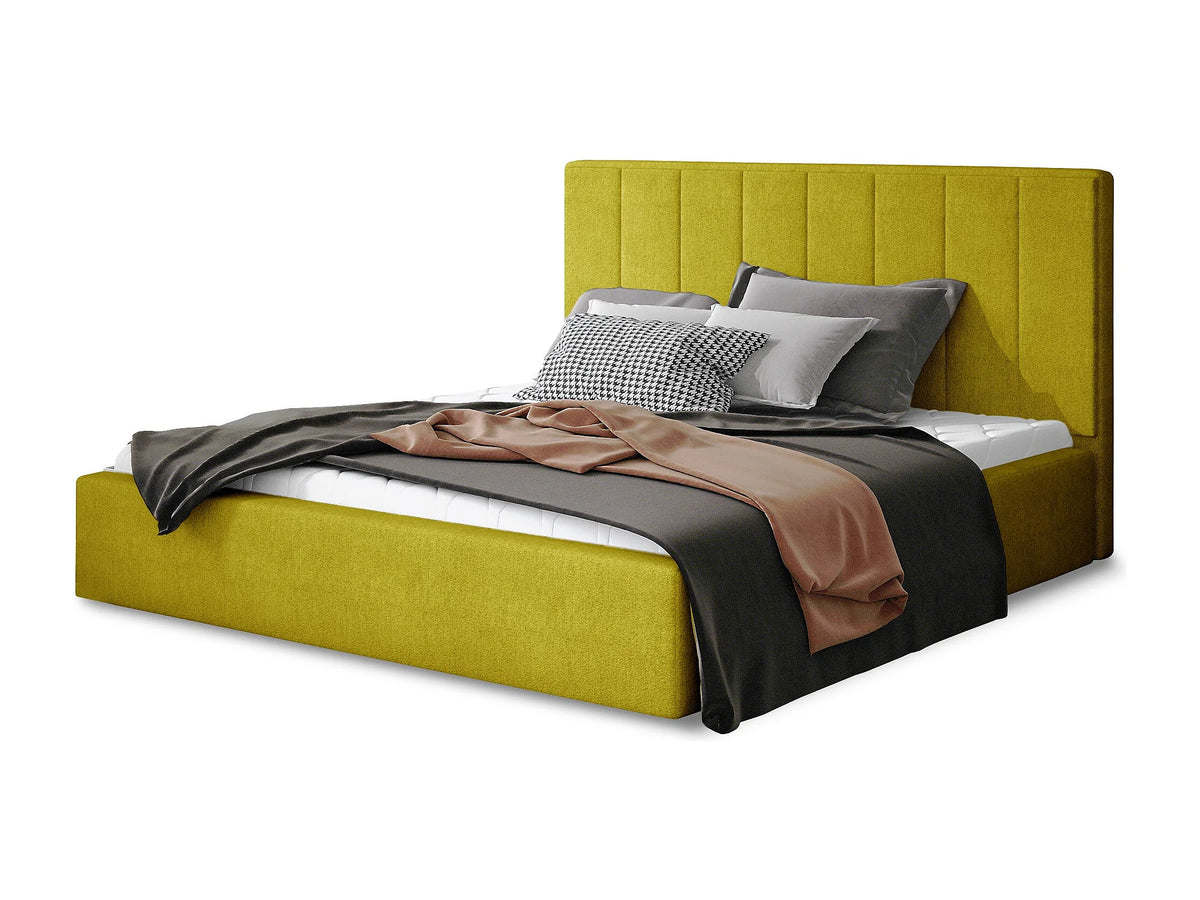 Lit Coffre 200x200 Tissu Rouge — vue 4