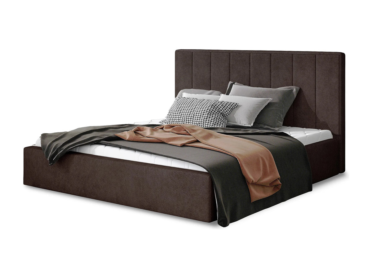 Lit Coffre 200x200 Tissu Marron — vue 3