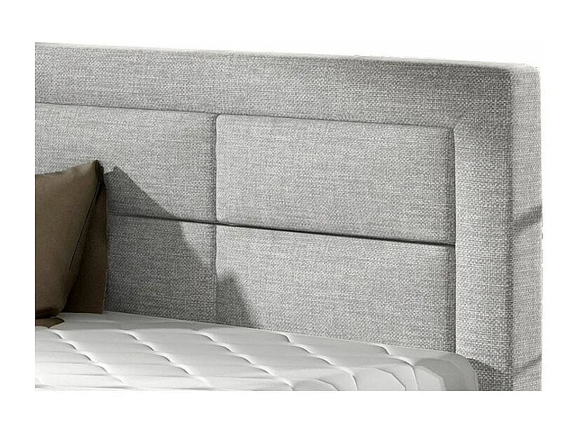 Lit Coffre 200x200 Tissu Gris clair Capitonné — vue 6