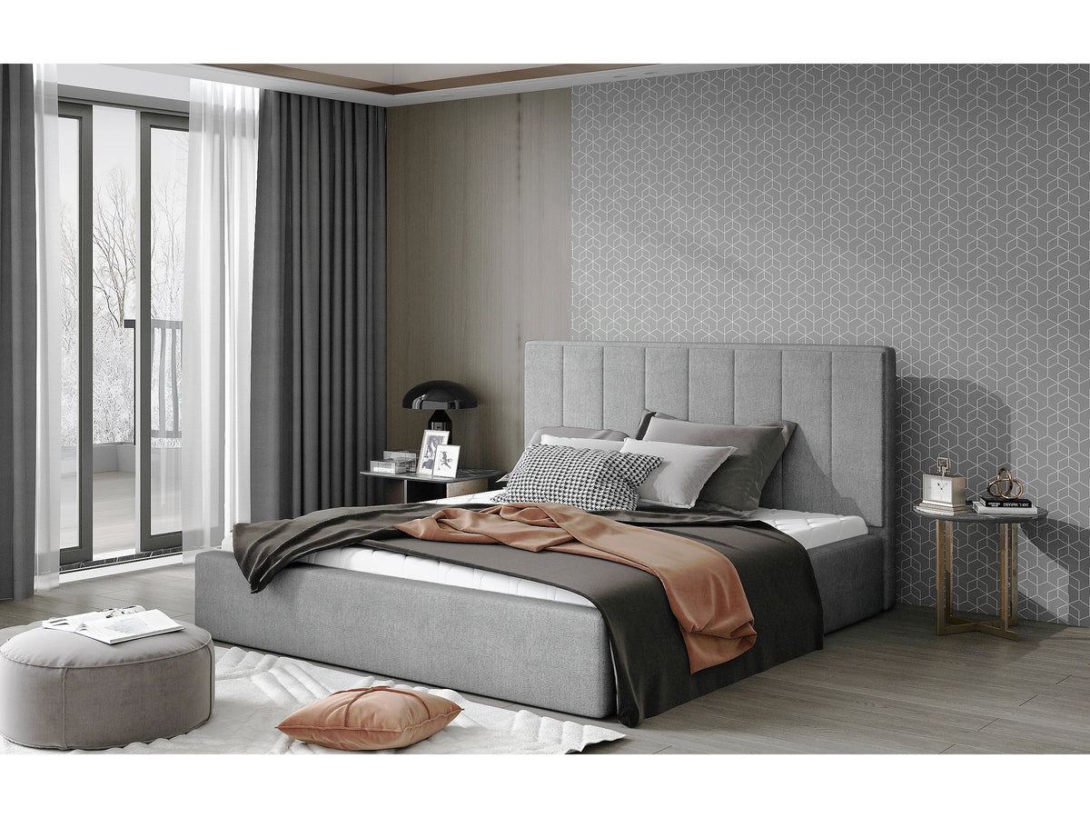 Lit Coffre 200x200 Tissu Gris clair — vue 6