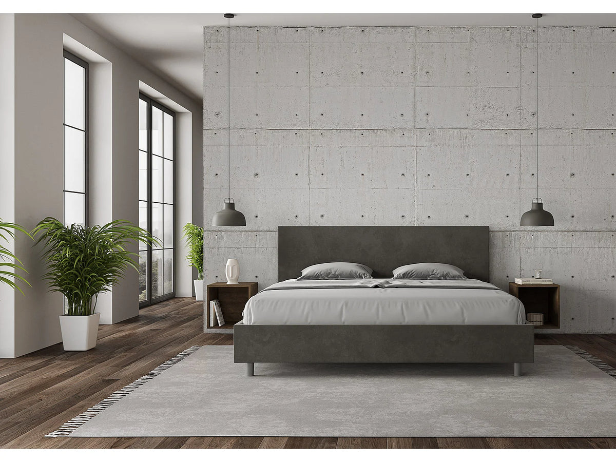 Lit Coffre 200x200 Microfibre Gris anthracite — vue 3