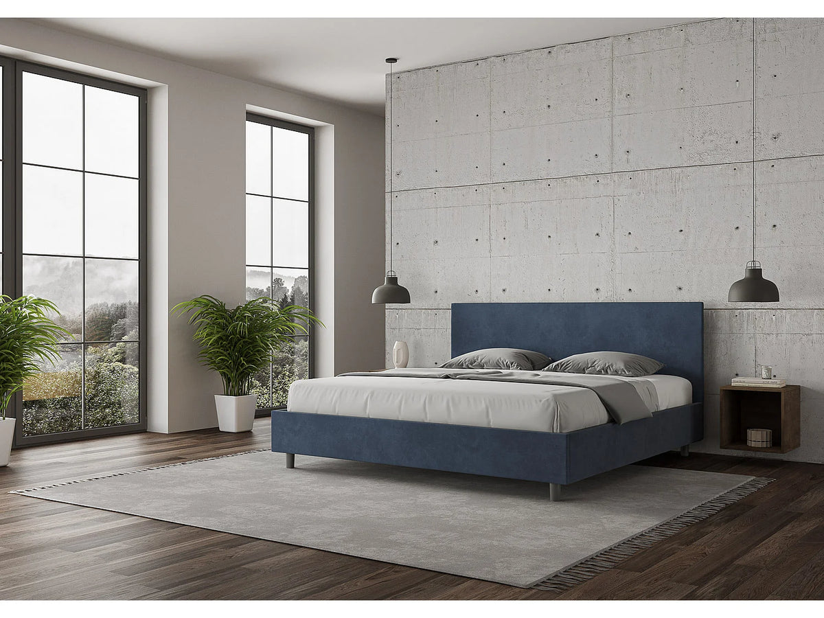Lit Coffre 200x200 Microfibre Bleu — vue 2