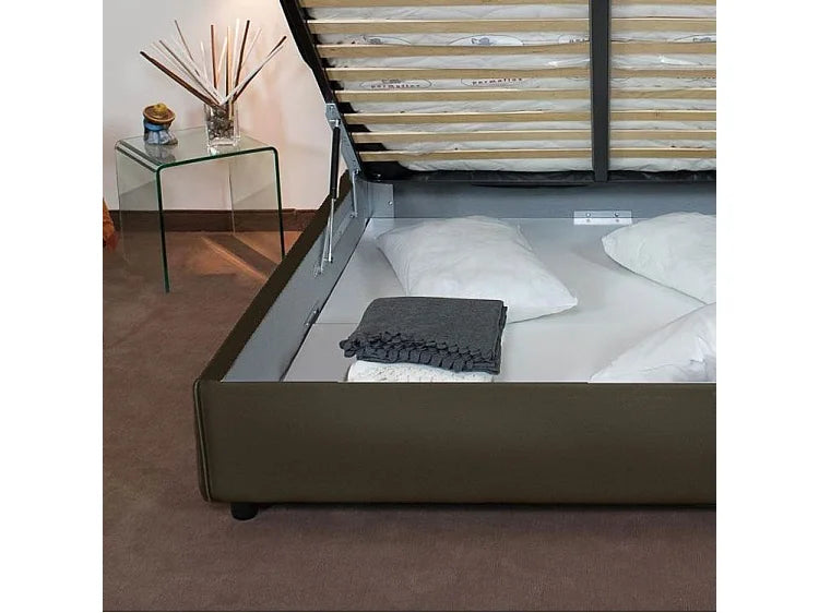 Lit Coffre 200x200 Microfibre Bleu — vue 10