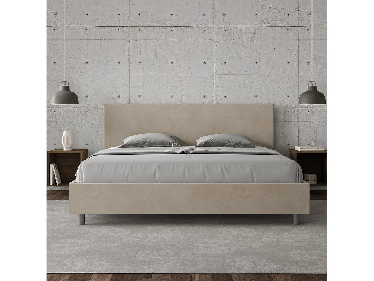Lit Coffre 200x200 Microfibre Beige — vue 5