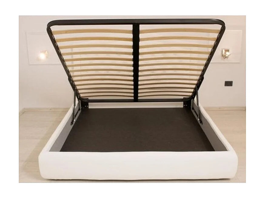 Lit Coffre 200x200 Microfibre Beige — vue 7