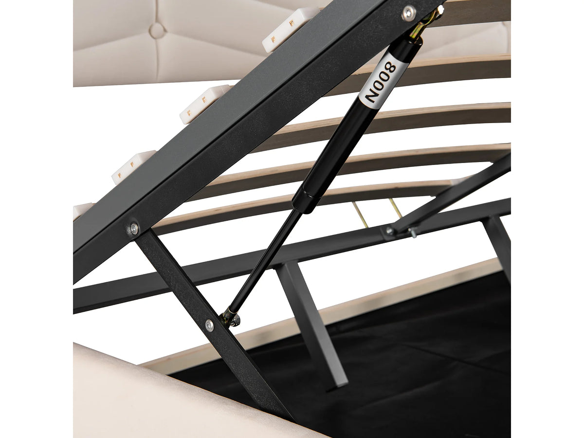 Lit Coffre 180x200 Velours Beige — vue 7