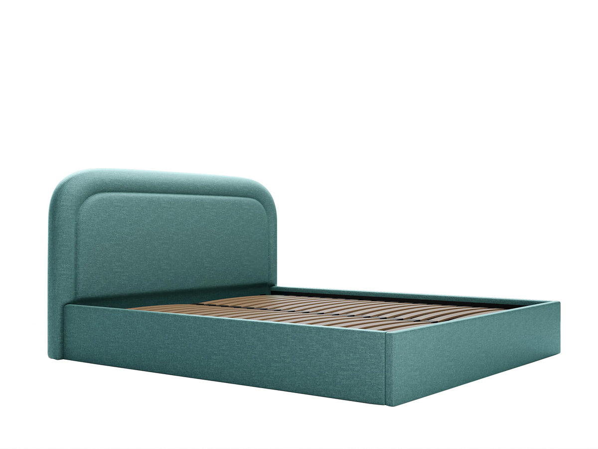 Lit Coffre 160x200 Bois Bleu avec Matelas - FIREZA — vue 6