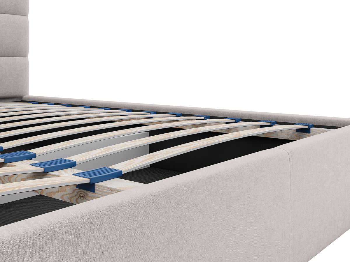 Lit Coffre 200x200 Bois Beige - ELIAVA — vue 8