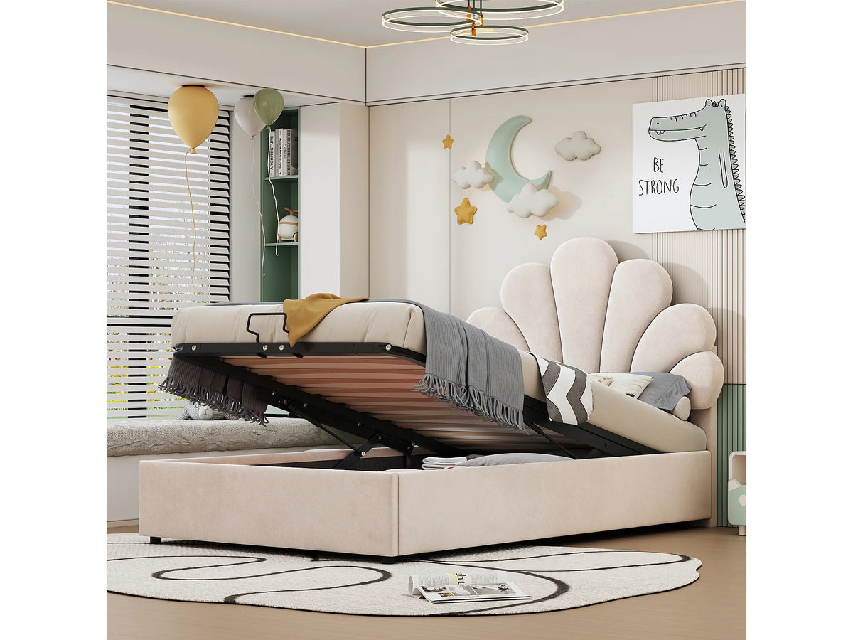 Lit Coffre 90x200 Velours Beige — vue 7