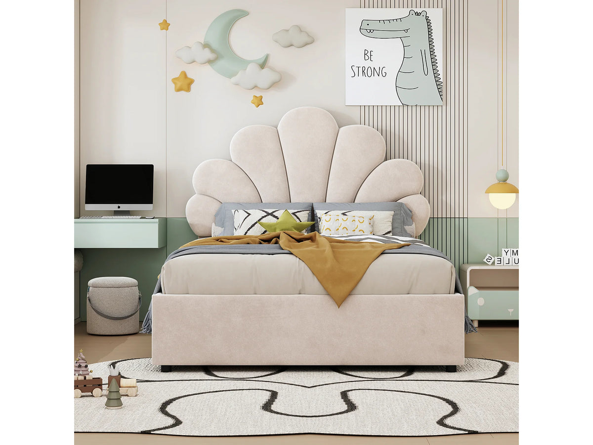 Lit Coffre 90x200 Velours Beige — vue 2