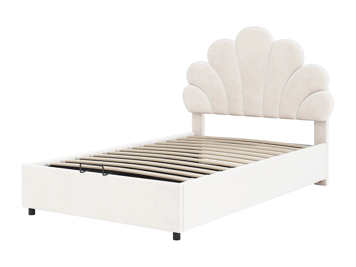Lit Coffre 90x200 Velours Beige — vue 10