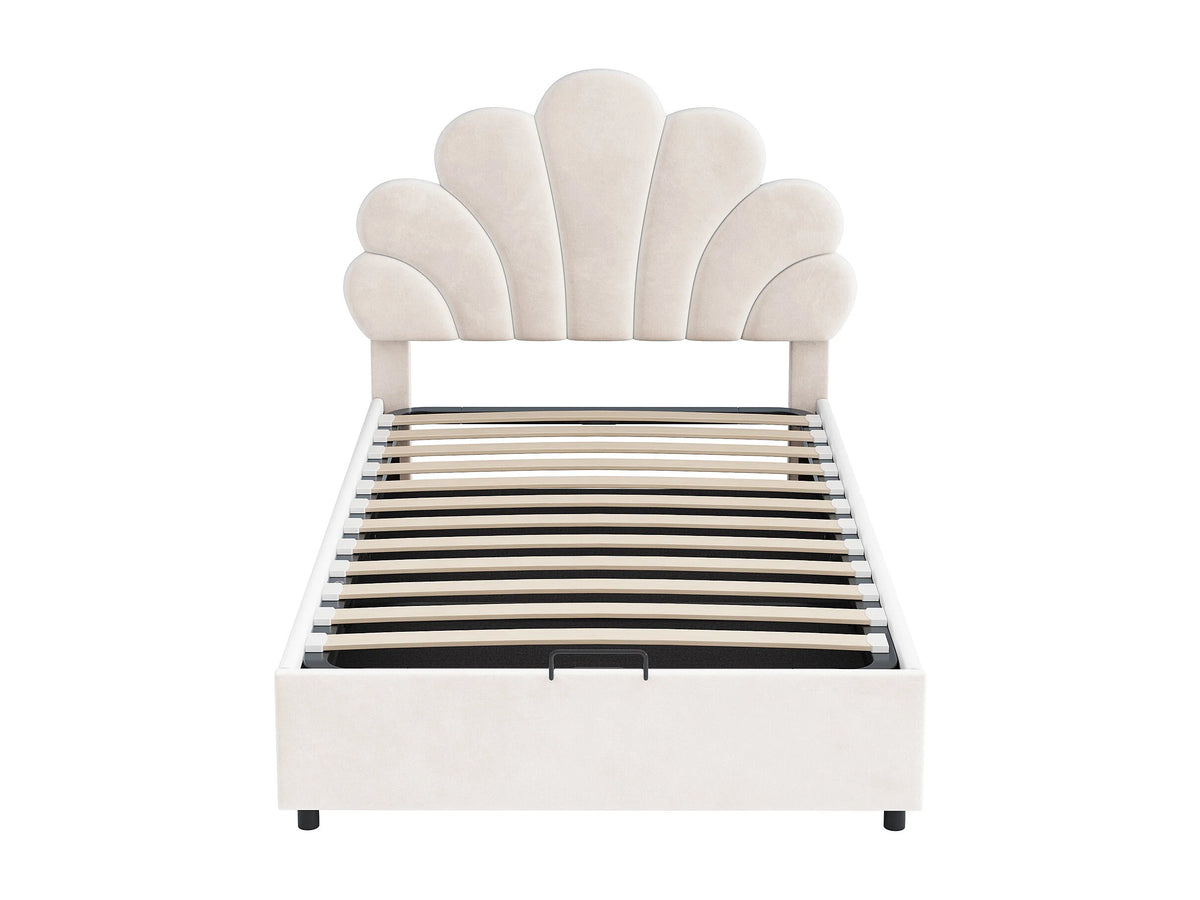Lit Coffre 90x200 Velours Beige — vue 4