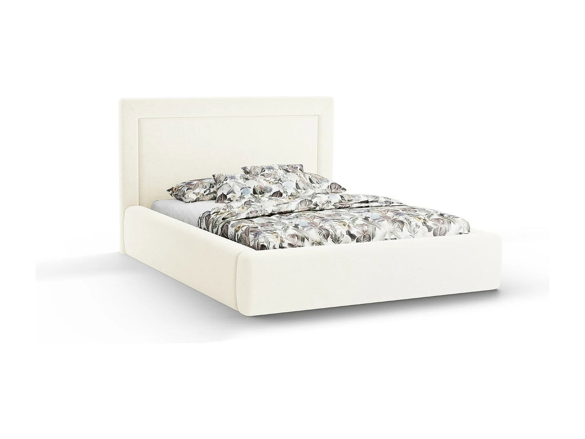 Lit Coffre 200x200 Tissu Chenille Ivoire