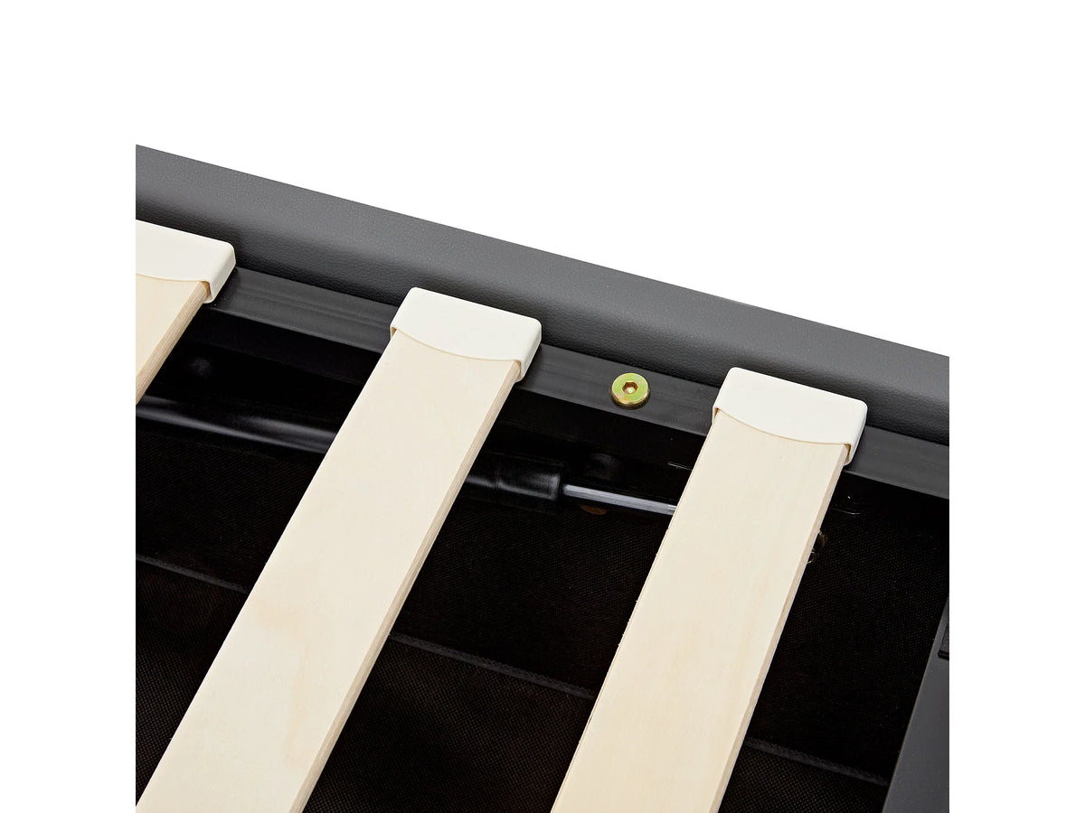 Lit Coffre 90x190 Simili Cuir Gris avec LED et Port USB — vue 8