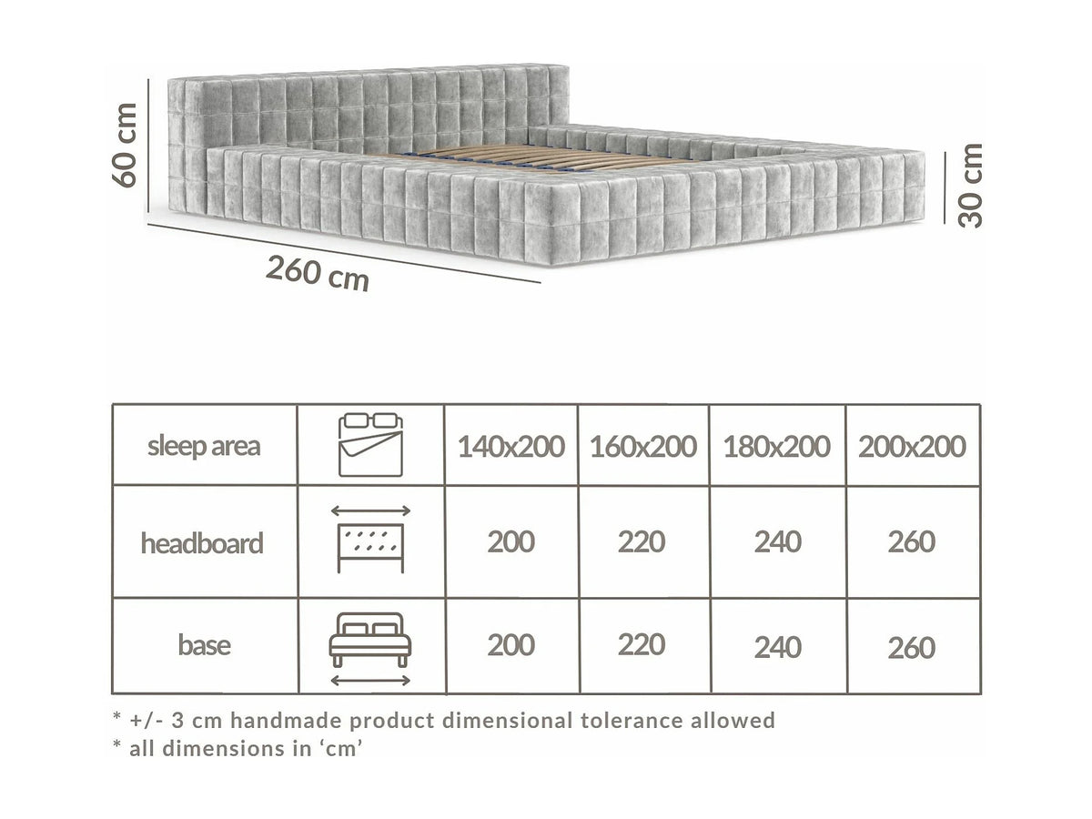 Lit Coffre 200x200 Tissu Chenille Gris — vue 7