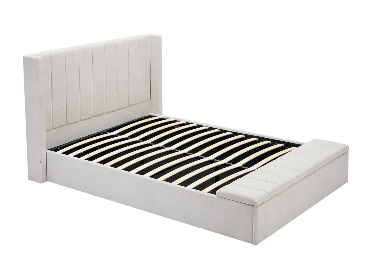 Lit Coffre 180x200 Tissu Beige - DOUINO — vue 5