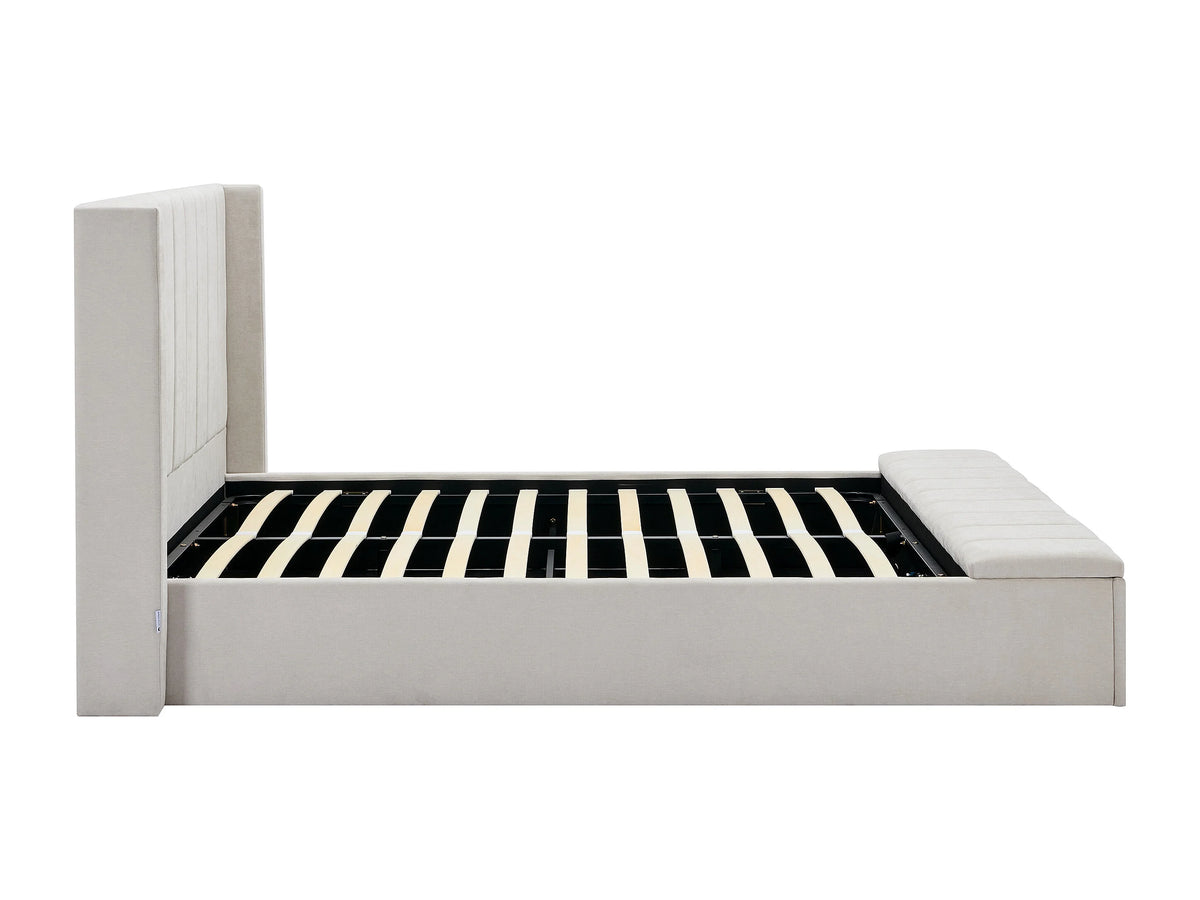 Lit Coffre 180x200 Tissu Beige - DOUINO — vue 9