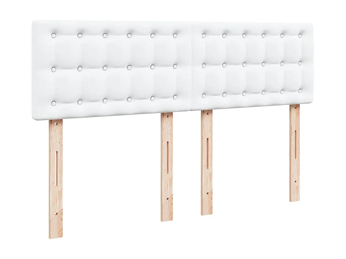 Lit Coffre 140x190 Simili Cuir Blanc avec Matelas — vue 10