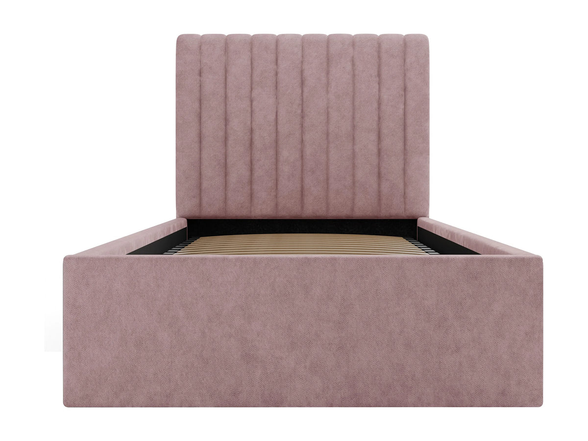 Lit Coffre 90x190 Bois Rose avec Matelas - SARAH — vue 7