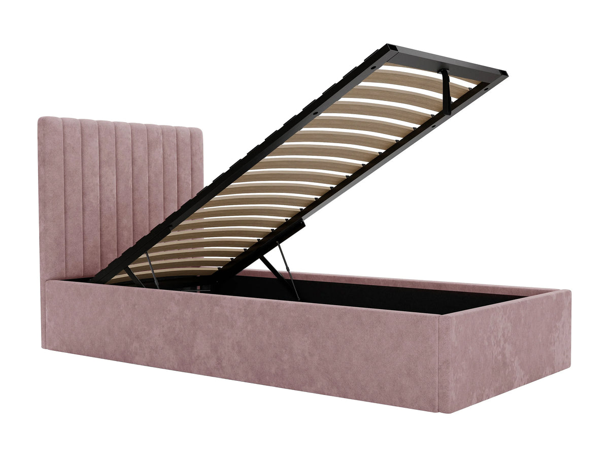 Lit Coffre 90x190 Bois Rose avec Matelas - SARAH — vue 8