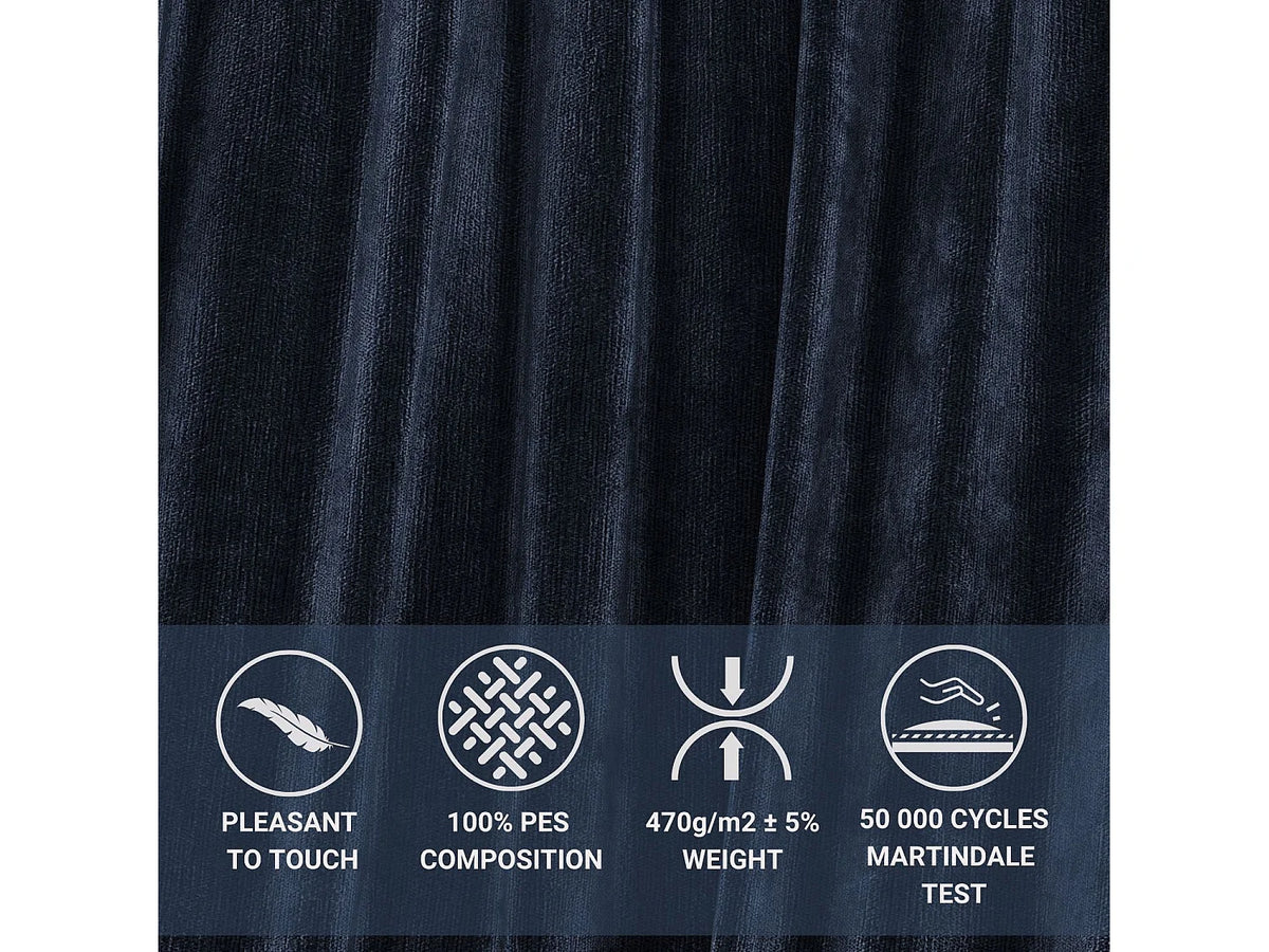 Lit Coffre 200x200 Tissu Chenille Bleu nuit — vue 10