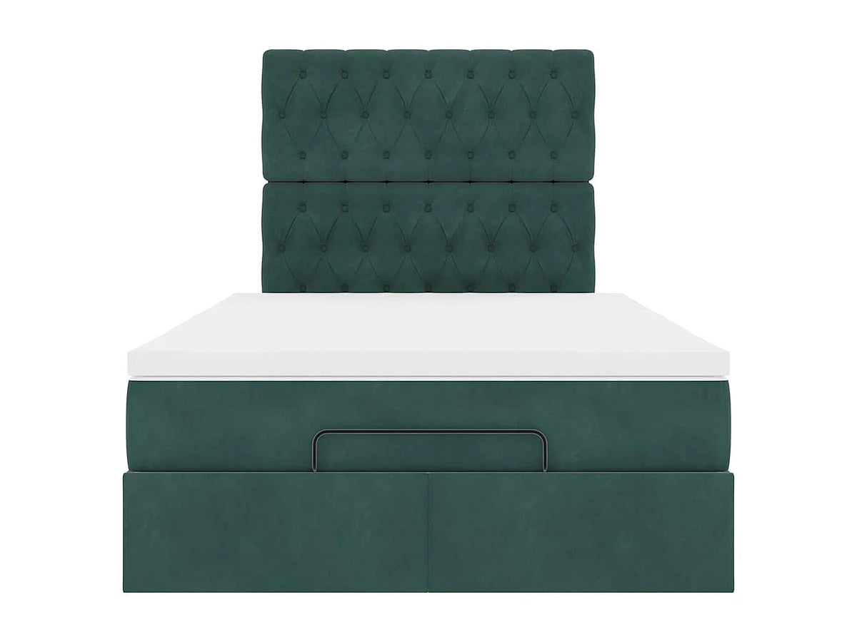 Lit Coffre 120x200 Velours Vert avec Matelas, LED et Port USB — vue 6