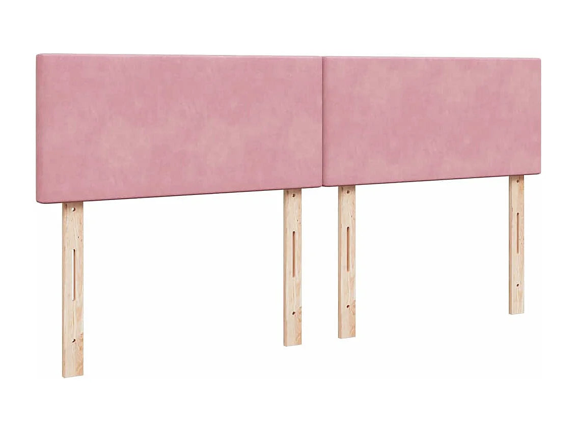Lit Coffre 200x200 Velours Rose avec Matelas, LED et Port USB — vue 10