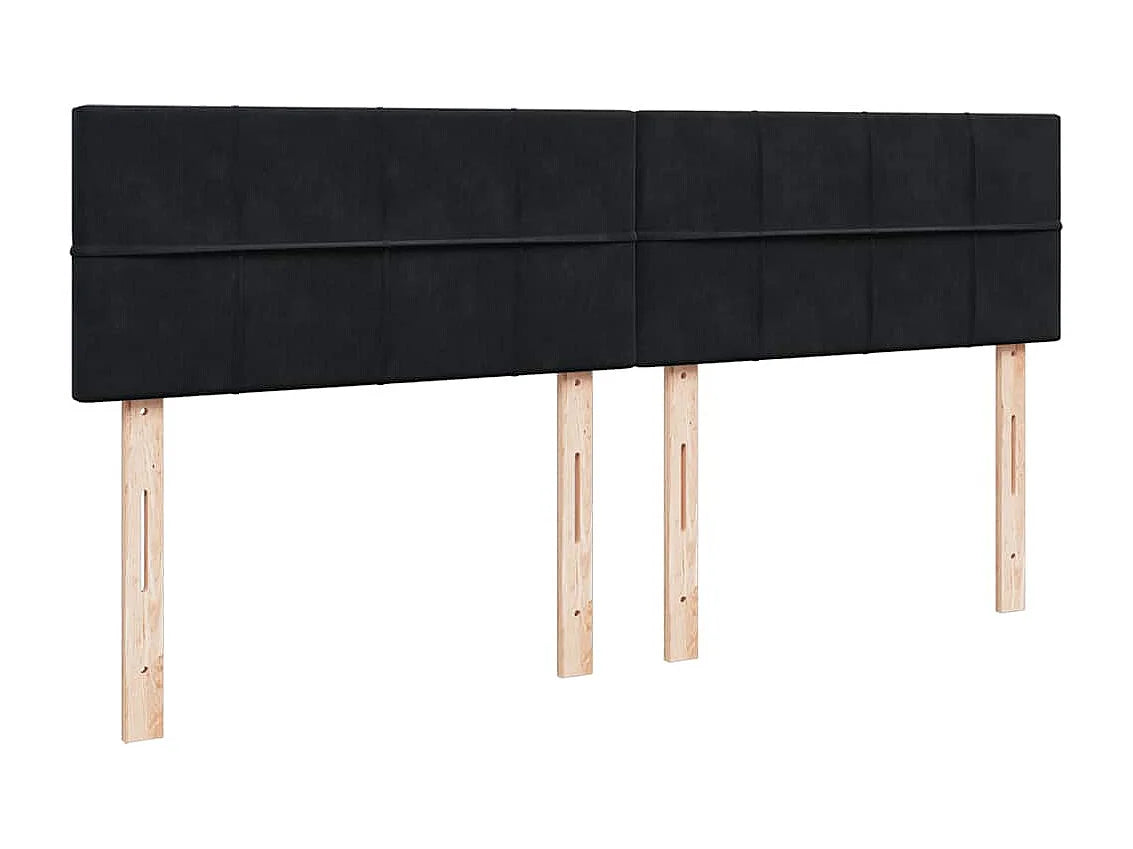 Lit Coffre 180x200 Velours Noir avec Matelas — vue 9
