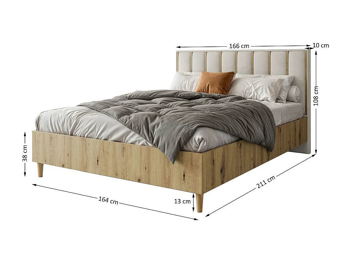 Lit Coffre 100x200 Tissu Beige — vue 6