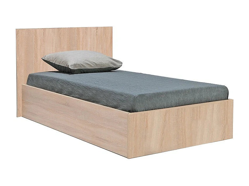 Lit Coffre 90x190 Bois Marron — vue 3