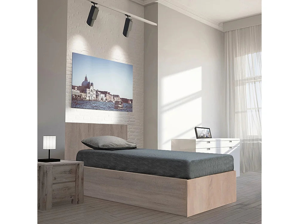Lit Coffre 90x190 Bois Marron