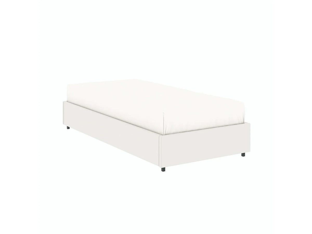Lit Coffre 90x190 Simili Cuir Blanc — vue 3