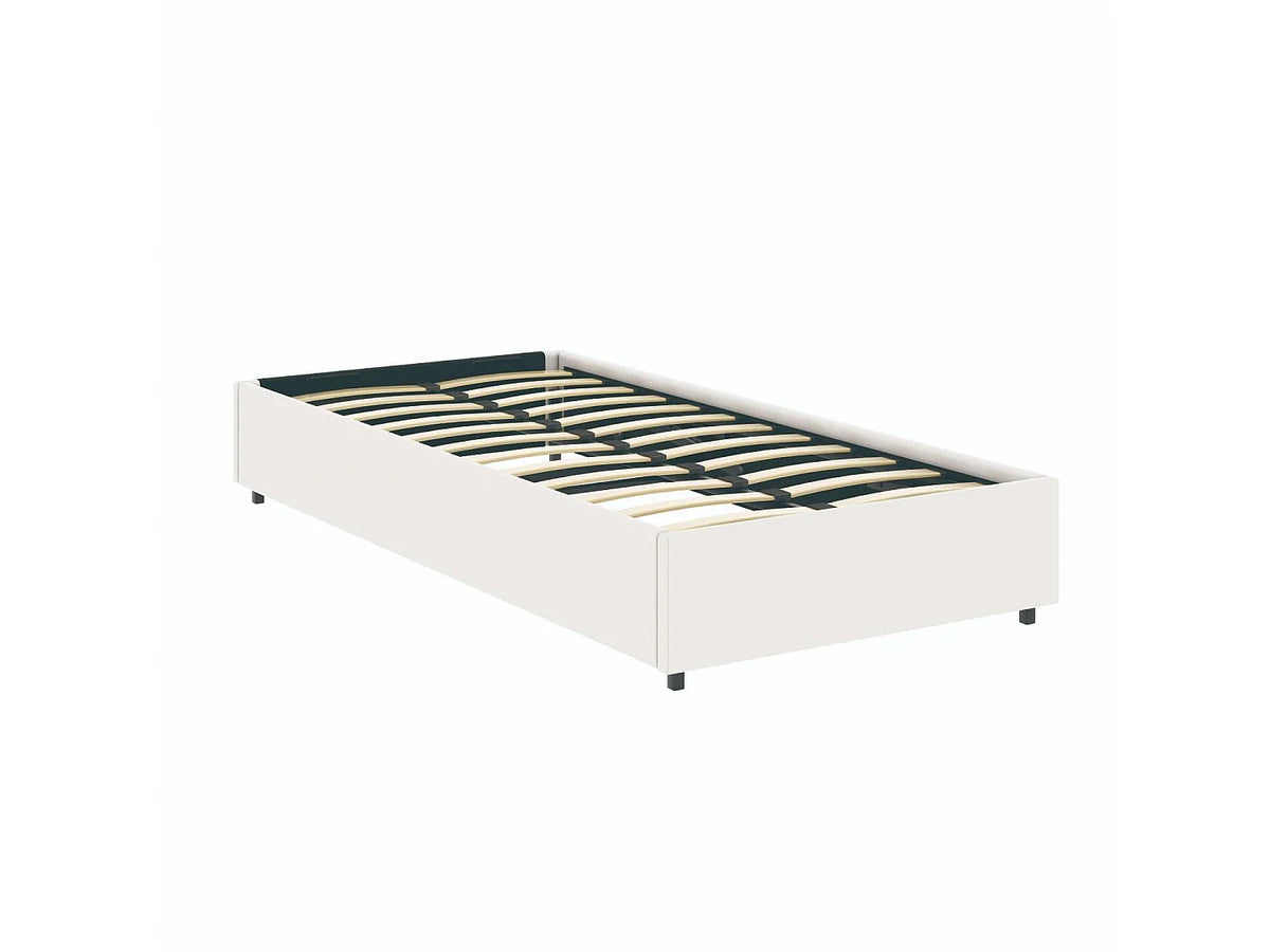 Lit Coffre 90x190 Simili Cuir Blanc — vue 4