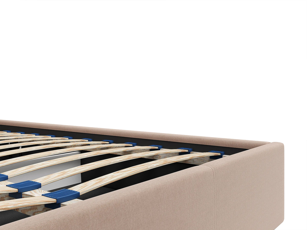 Lit Coffre 200x200 Velours Beige - MIRDAL — vue 8