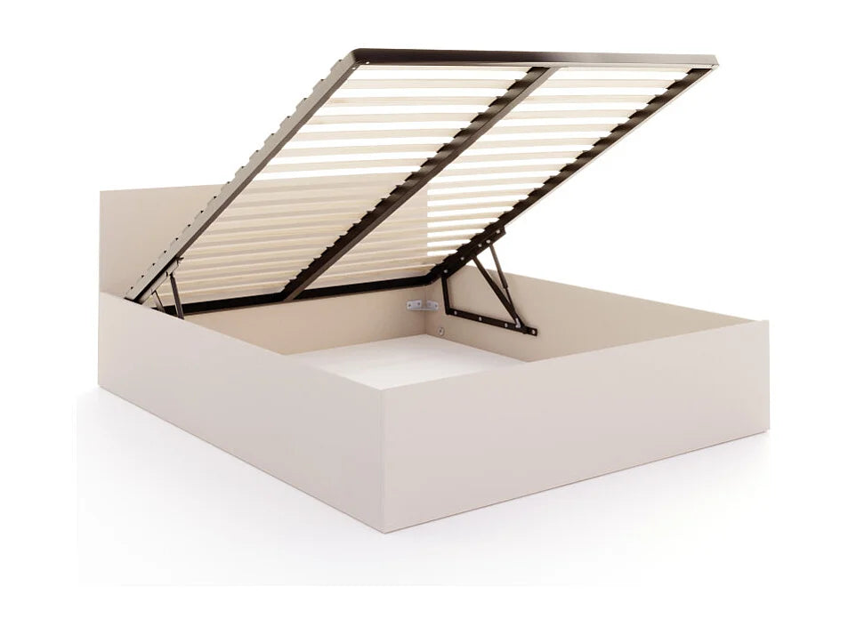 Lit Coffre 140x190 Bois Beige — vue 4