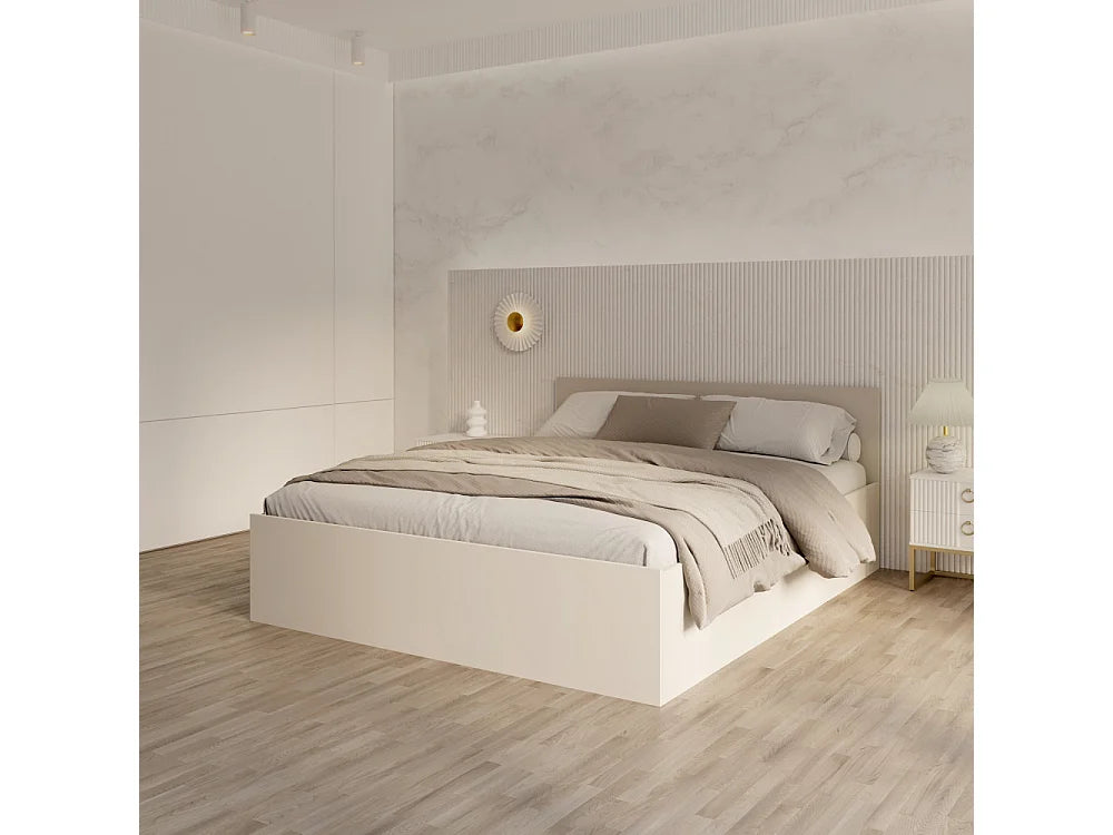 Lit Coffre 140x190 Bois Beige