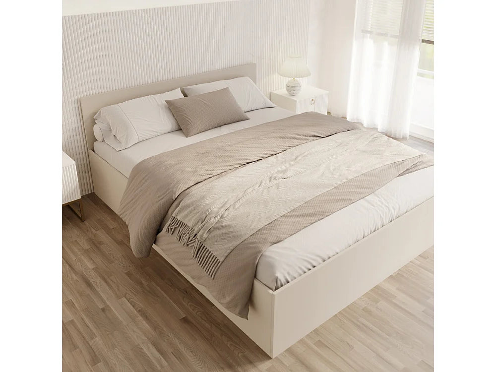 Lit Coffre 140x190 Bois Beige — vue 3