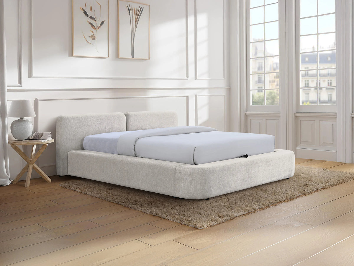 Lit Coffre 140x190 Tissu Beige — vue 7