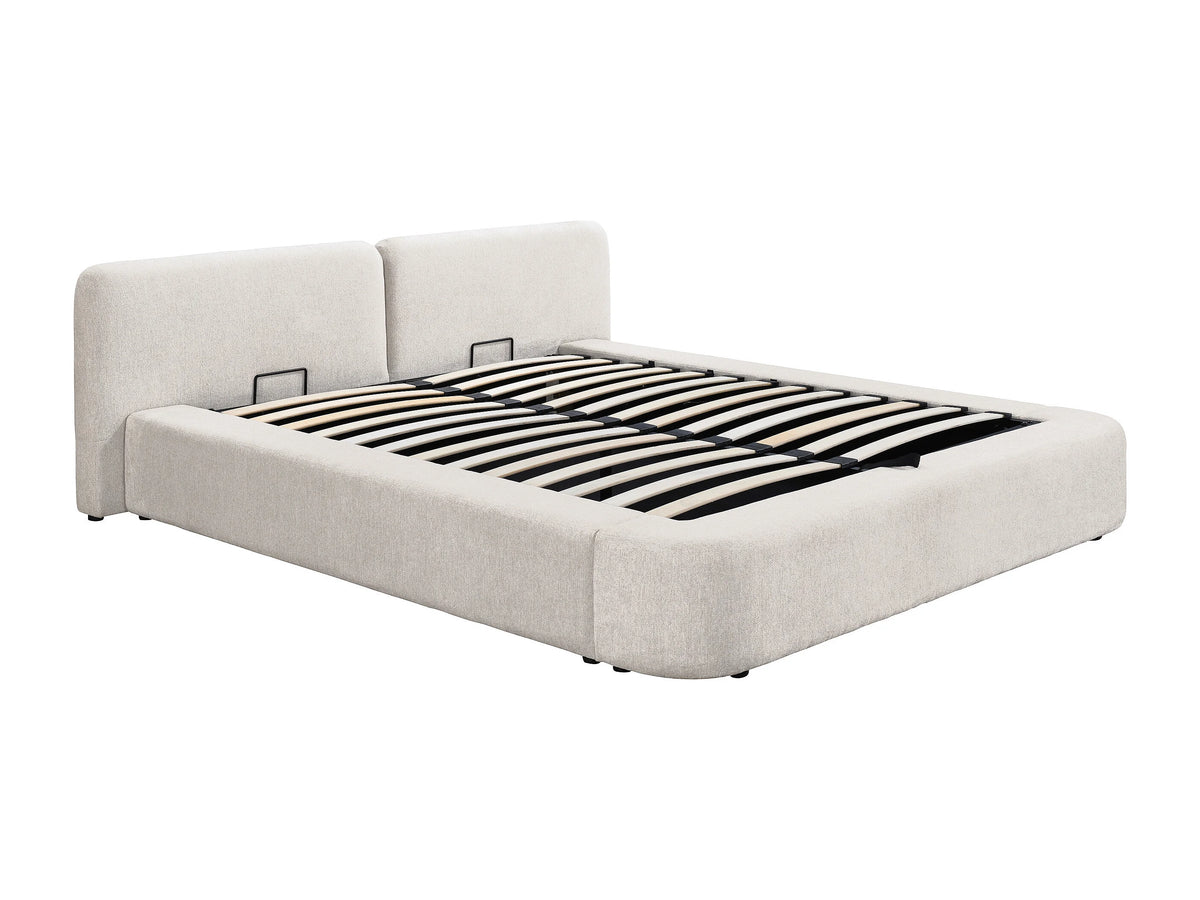 Lit Coffre 140x190 Tissu Beige — vue 3