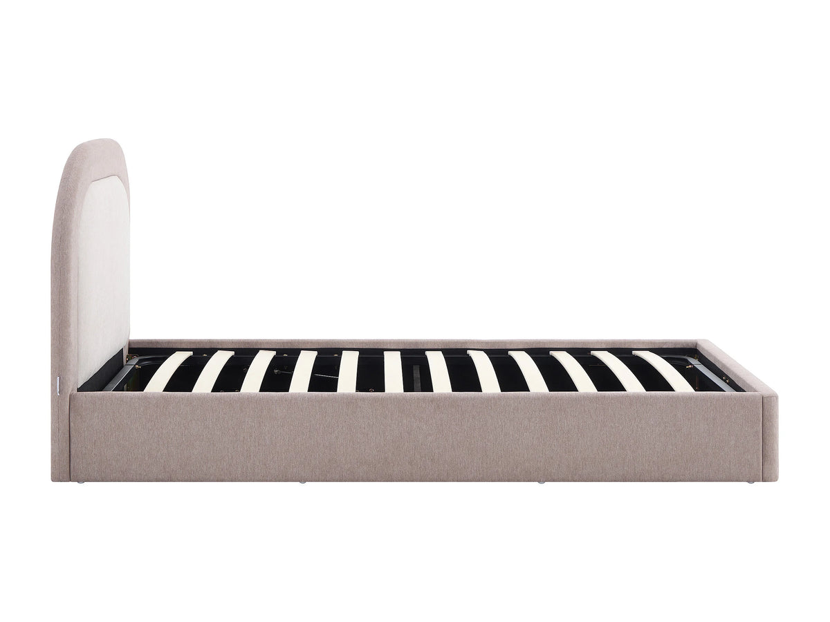 Lit Coffre 90x190 Tissu Beige - IDONO — vue 6