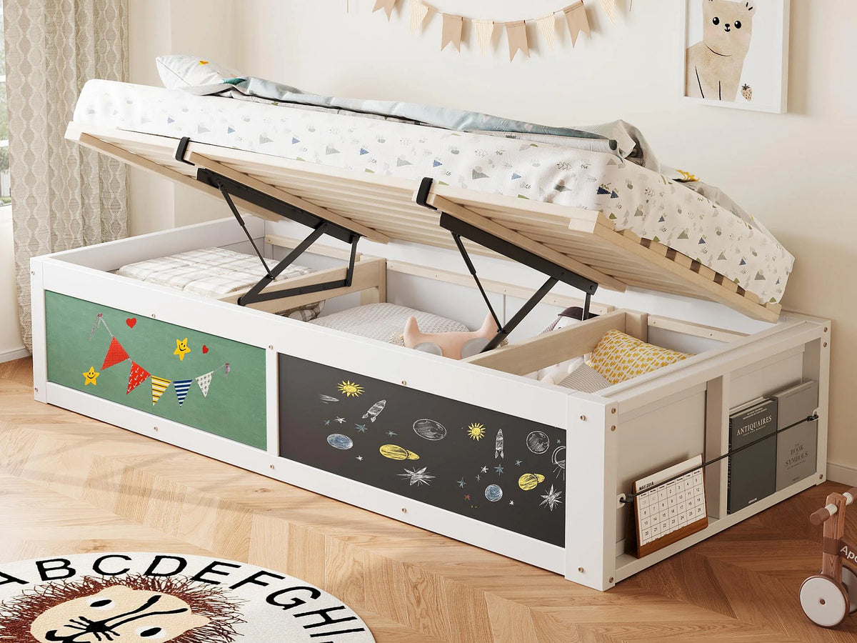Lit Coffre 90x200 Bois Blanc