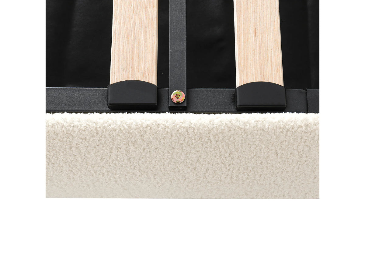 Lit Coffre 140x190 Tissu Bouclette Beige — vue 9