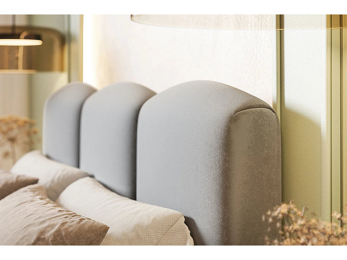 Lit Coffre 200x200 Tissu Bouclette Beige — vue 6